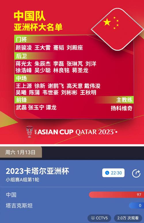 今晚亚洲杯比赛直播